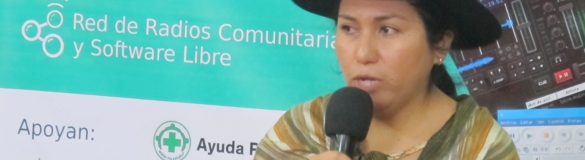 Ministra de Comunicación de Bolivia, Marianela Paco en la inauguración